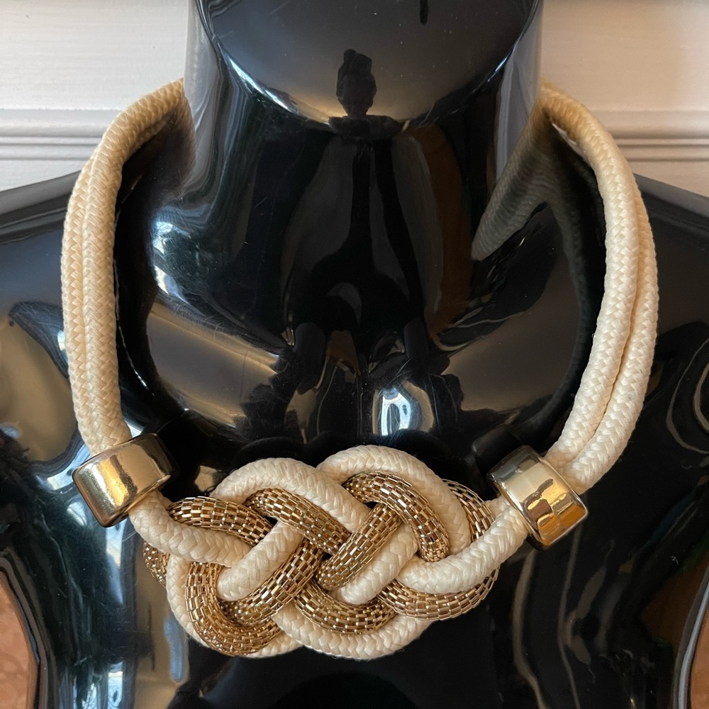 Gold and Cream Rope Necklace